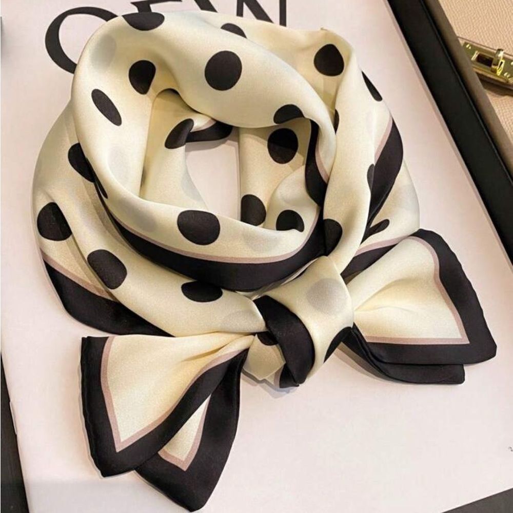 Polka Dot Scarf Black and White A1360